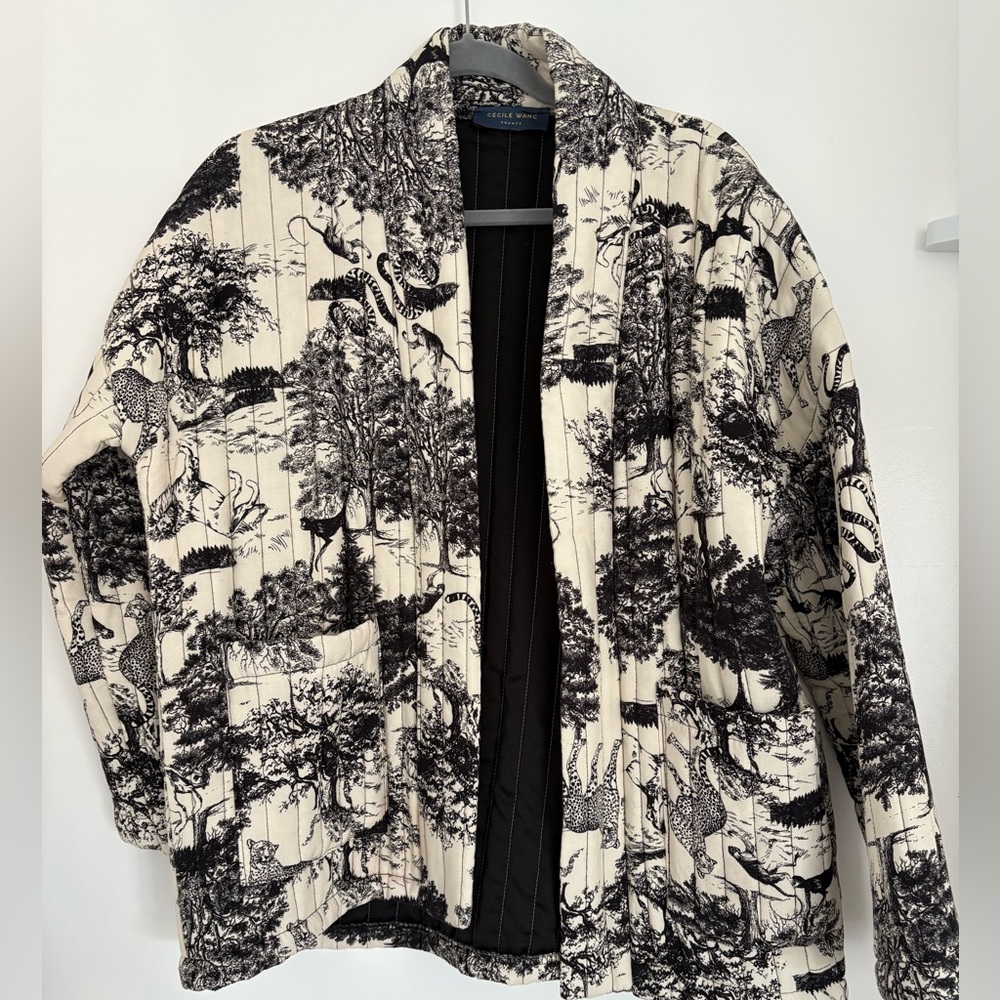 Elegant Black and White Women's Blazer